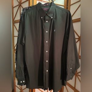 Nordstrom Button Front Red Smartcare Traditional Fit Twill Boat Shirt SizeXL